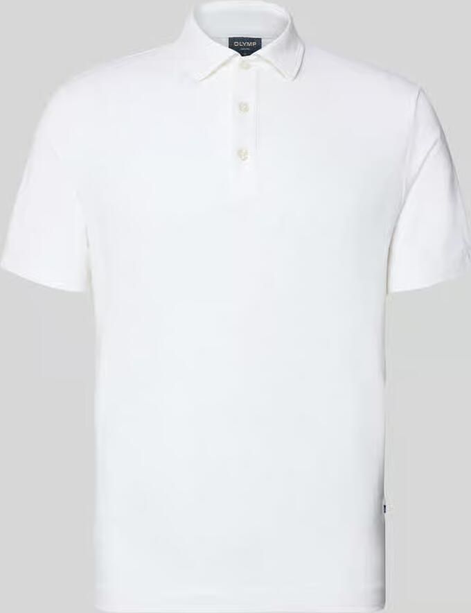OLYMP Level 5 regular fit poloshirt van mix van linnen en elastaan