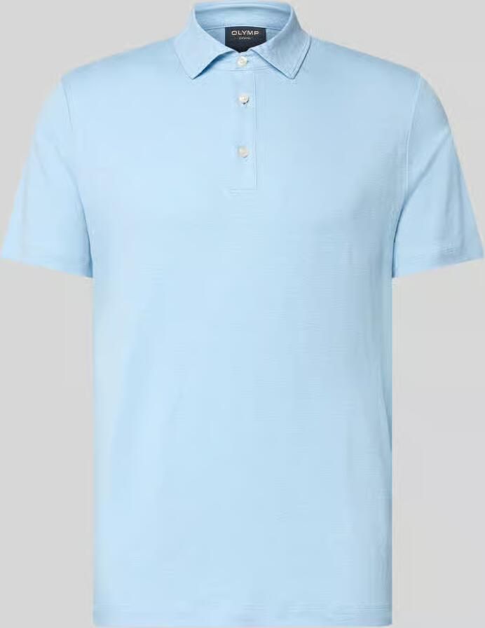 OLYMP Level 5 regular fit poloshirt van mix van linnen en elastaan