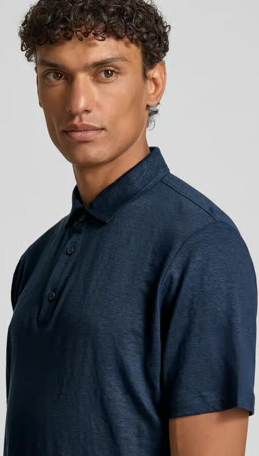 OLYMP Level 5 regular fit poloshirt van mix van linnen en elastaan - Foto 4