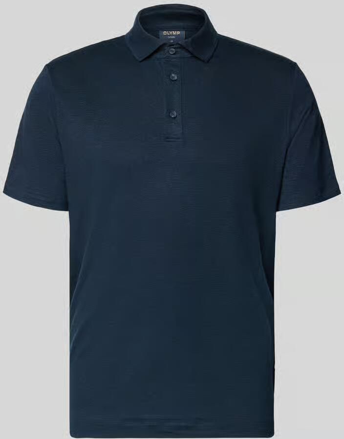 OLYMP Level 5 regular fit poloshirt van mix van linnen en elastaan