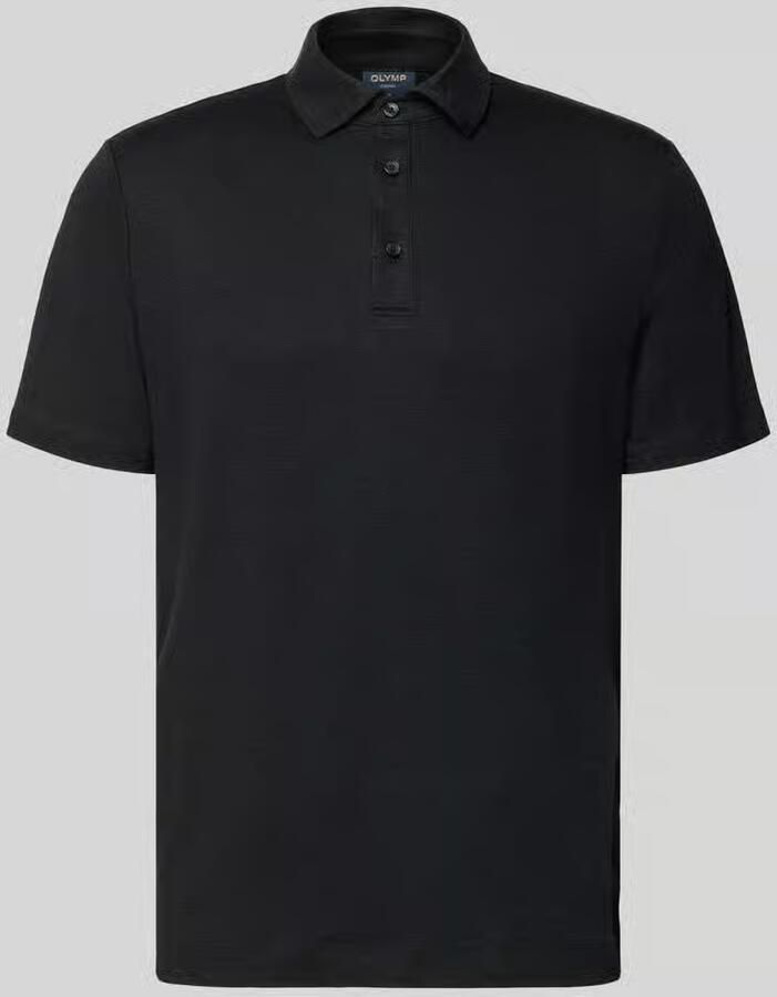 OLYMP Level 5 regular fit poloshirt van mix van linnen en elastaan