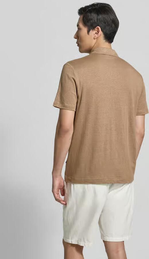 OLYMP Level 5 regular fit poloshirt van mix van linnen en elastaan - Foto 4