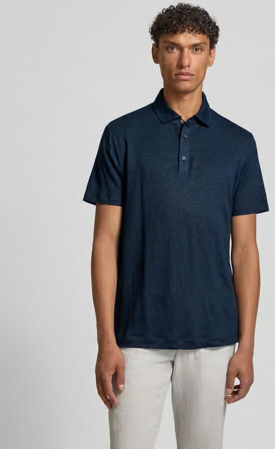 OLYMP Level 5 regular fit poloshirt van mix van linnen en elastaan - Foto 3