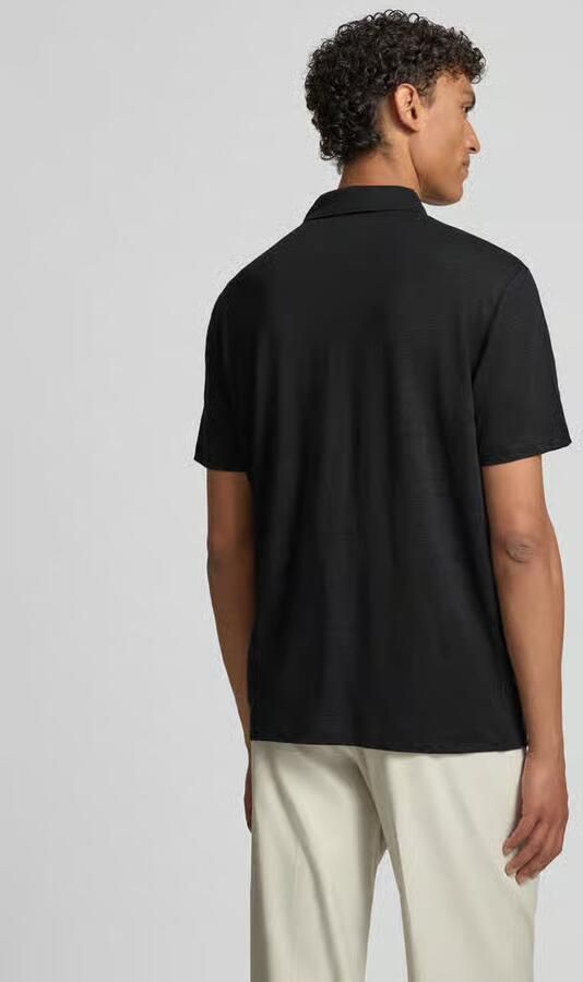 OLYMP Level 5 regular fit poloshirt van mix van linnen en elastaan - Foto 3