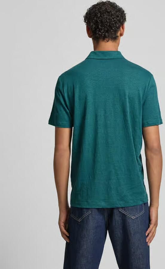 OLYMP Level 5 regular fit poloshirt van mix van linnen en elastaan - Foto 3