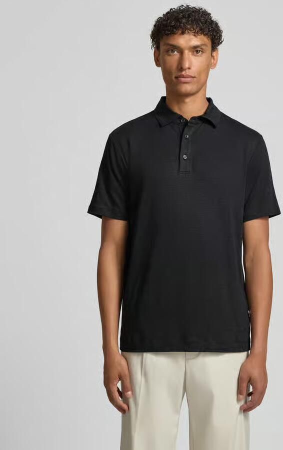 OLYMP Level 5 regular fit poloshirt van mix van linnen en elastaan - Foto 2