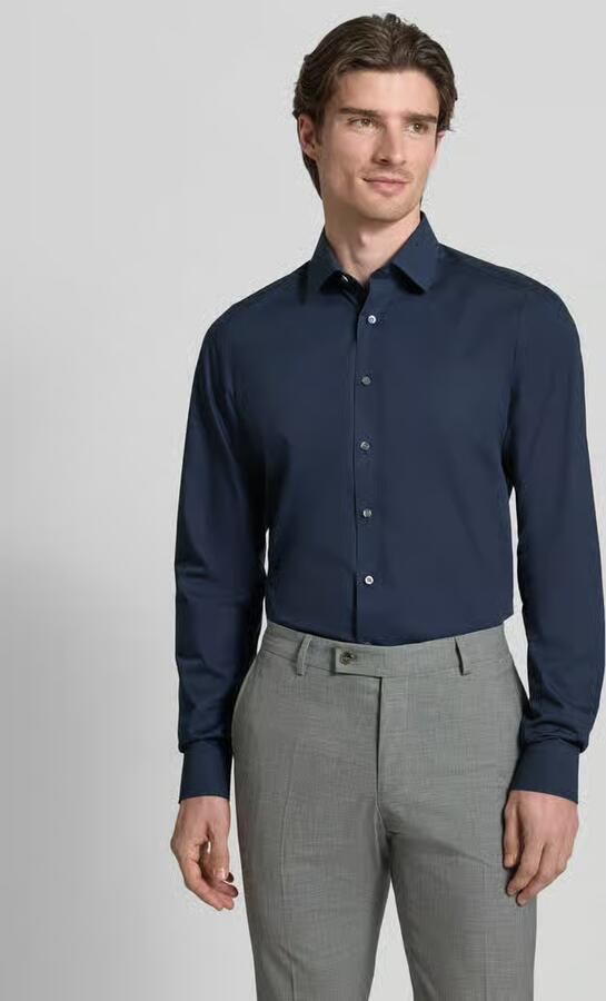 OLYMP Level Five Slim fit zakelijk overhemd van popeline met extra lange mouwen - Foto 3