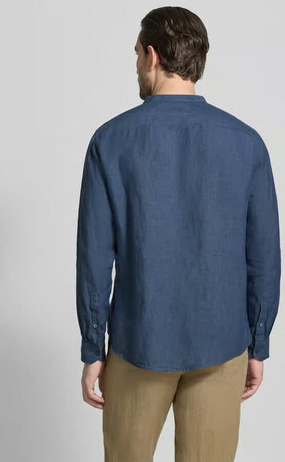 OLYMP Level 5 Slim fit linnen overhemd van puur linnen met opstaande kraag - Foto 3