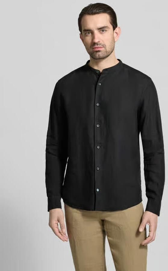 OLYMP Level Five Slim fit linnen overhemd van puur linnen met opstaande kraag
