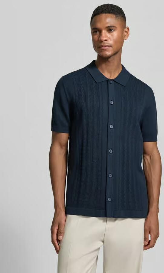 OLYMP Level 5 slim fit poloshirt met 1 2-mouwen - Foto 4