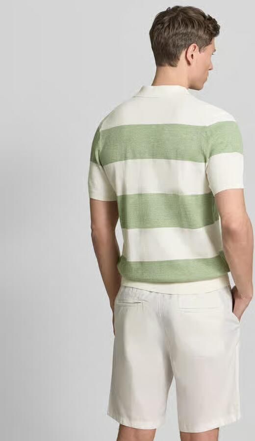 OLYMP Level Five Slim fit poloshirt van katoenmix in gebreide look