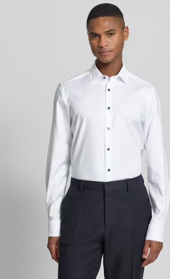 OLYMP Level Five Slim fit zakelijk overhemd van katoenmix met kentkraag - Foto 6
