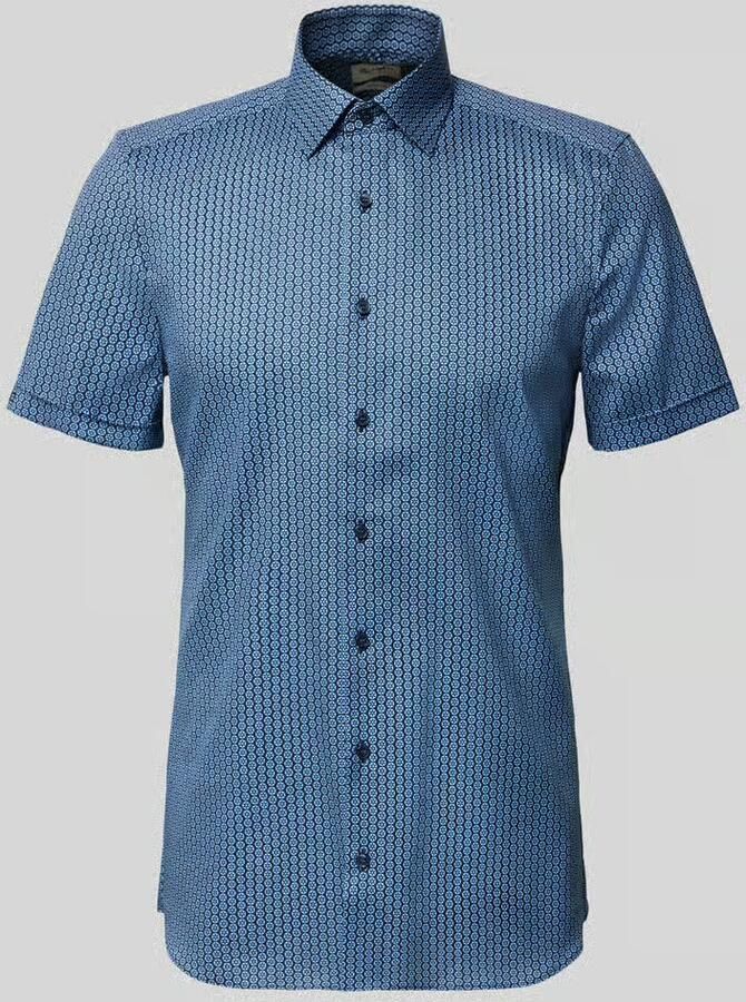 OLYMP Level 5 slim fit zakelijk hemd in all-over look met kentkraag - Foto 2
