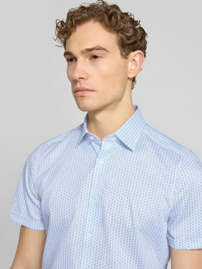OLYMP Level 5 slim fit zakelijk hemd in all-over look met kentkraag