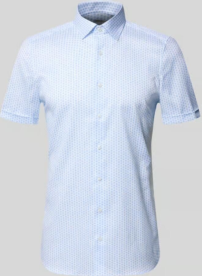 OLYMP Level 5 slim fit zakelijk hemd in all-over look met kentkraag - Foto 2