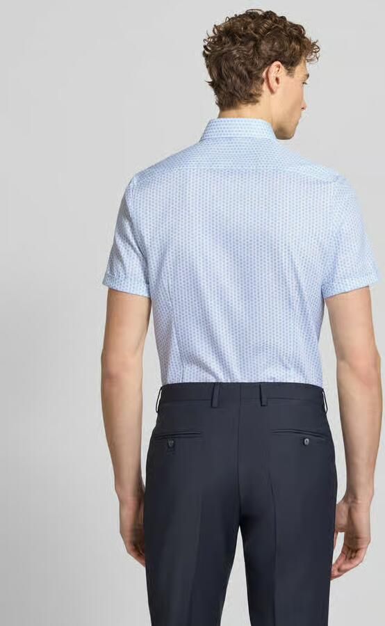 OLYMP Level 5 slim fit zakelijk hemd in all-over look met kentkraag - Foto 2