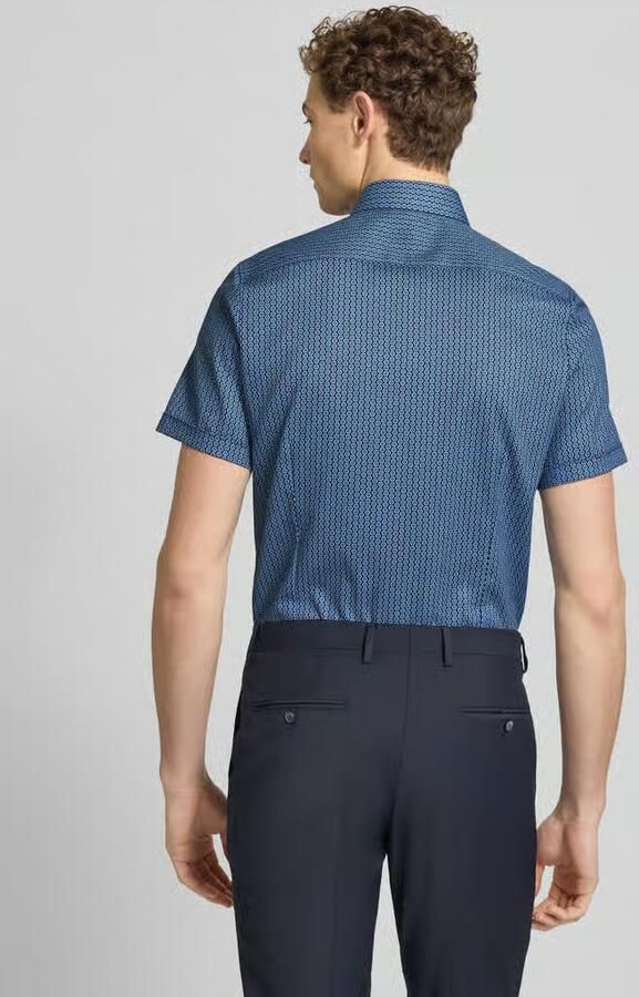 OLYMP Level 5 slim fit zakelijk hemd in all-over look met kentkraag - Foto 2