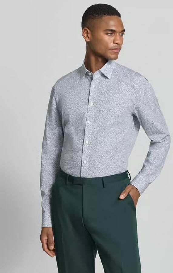 OLYMP Level Five Slim fit zakelijk overhemd in all-over look met kentkraag - Foto 4