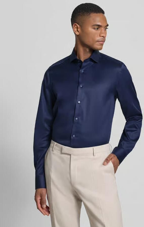 OLYMP Level 5 Slim fit zakelijk Hemd in eenkleurig design met Kentkraag - Foto 3