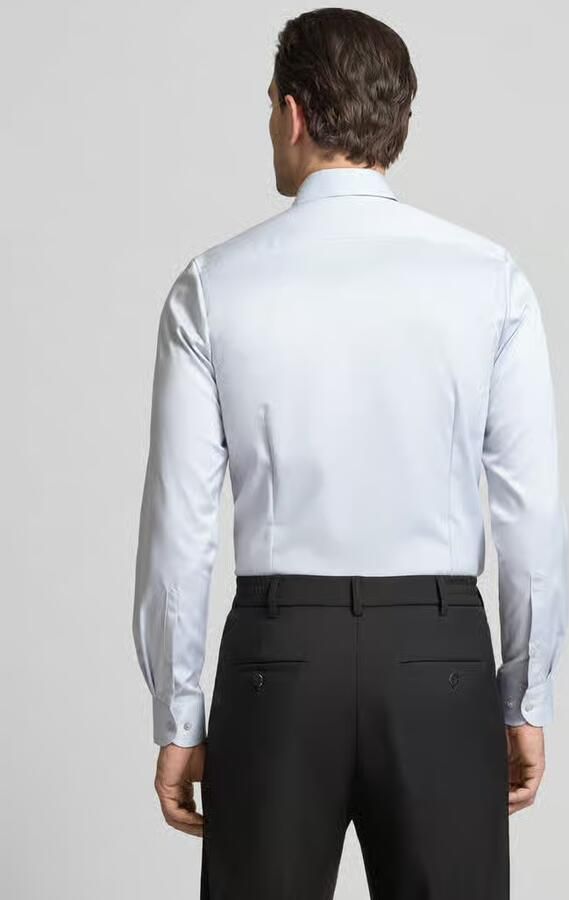 OLYMP Level 5 Slim fit zakelijk Hemd in eenkleurig design met Kentkraag