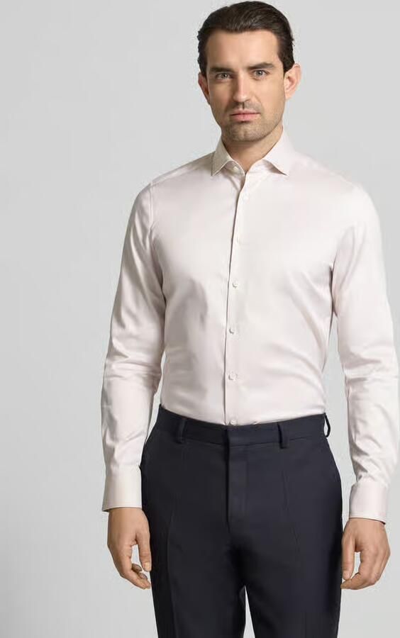 OLYMP Level 5 Slim fit zakelijk Hemd in eenkleurig design met Kentkraag - Foto 3