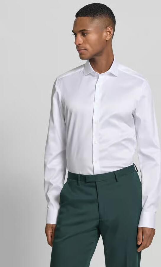 OLYMP Level 5 Slim fit zakelijk hemd in effen design met kentkraag - Foto 4
