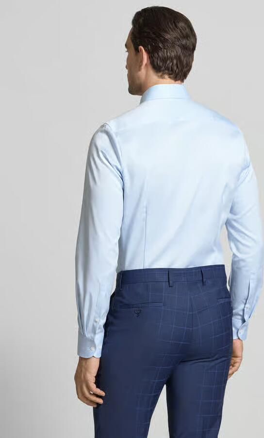 OLYMP Level 5 Slim fit zakelijk hemd in effen design met kentkraag
