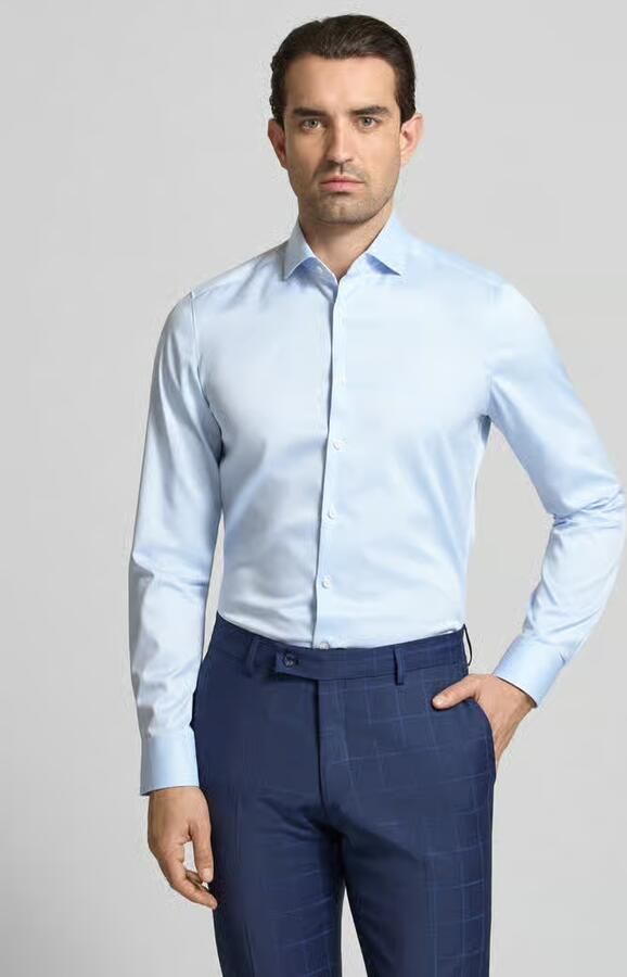 OLYMP Level 5 Slim fit zakelijk hemd in effen design met kentkraag - Foto 4