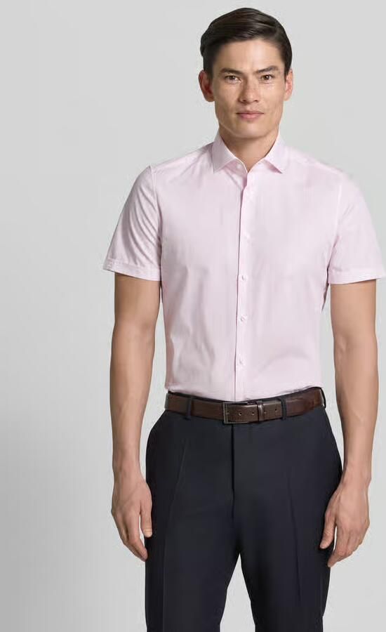 OLYMP Level 5 slim fit zakelijk hemd met blokstrepen en kentkraag
