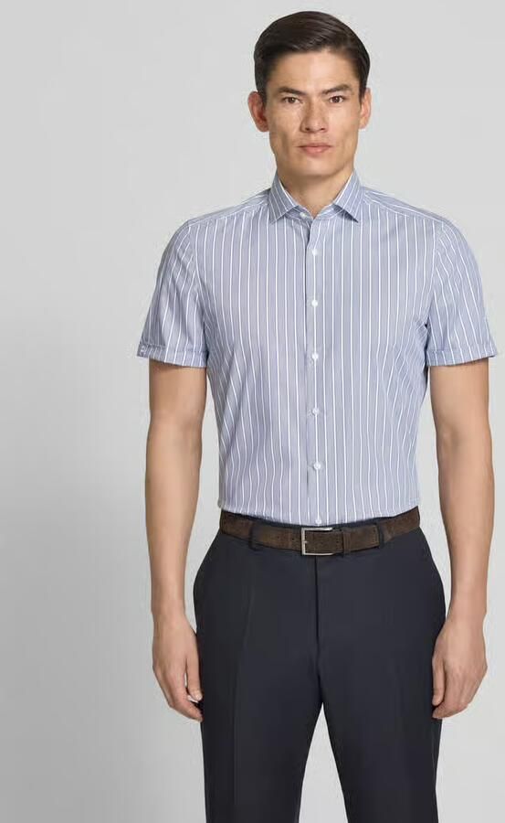 OLYMP Level 5 slim fit zakelijk hemd met blokstrepen en kentkraag - Foto 4