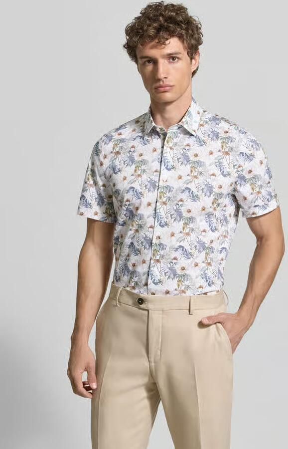 OLYMP Level 5 slim fit zakelijk hemd met kentkraag en bloemige print - Foto 2