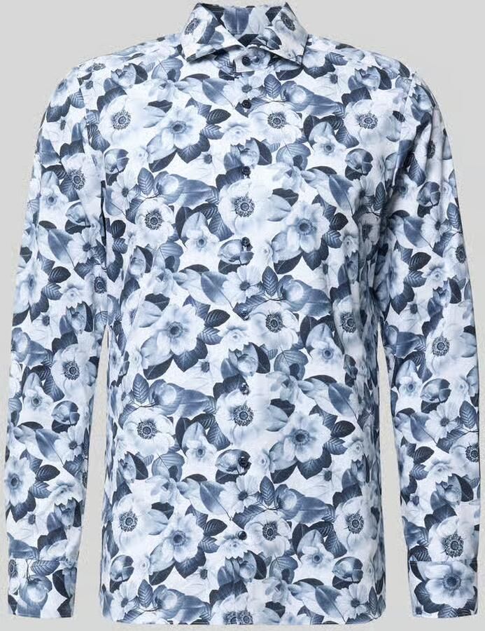 OLYMP Level 5 slim fit zakelijk hemd met kentkraag en bloemmotief - Foto 2