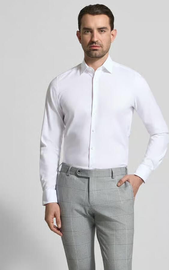OLYMP Level 5 slim fit zakelijk hemd met structuurpatroon en kentkraag - Foto 3