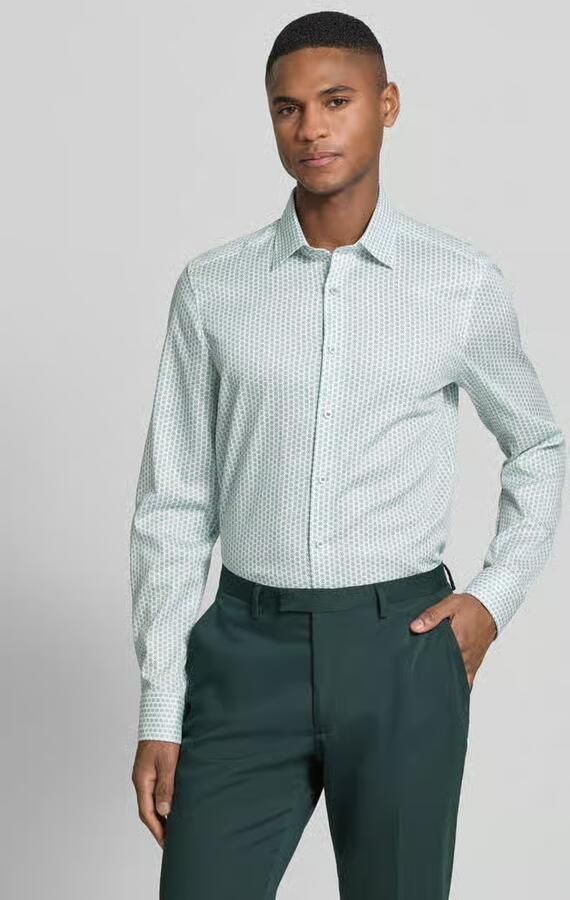 OLYMP Level Five Slim fit zakelijk overhemd van katoen met kentkraag - Foto 3