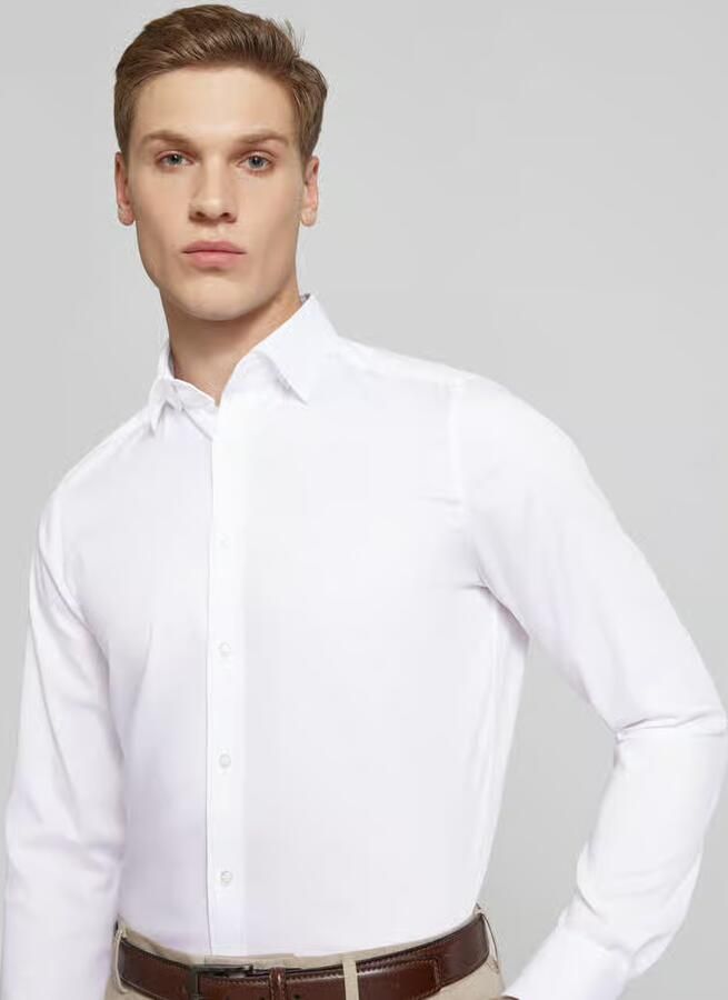 OLYMP Level 5 Slim fit zakelijk overhemd met effen structuur - Foto 6