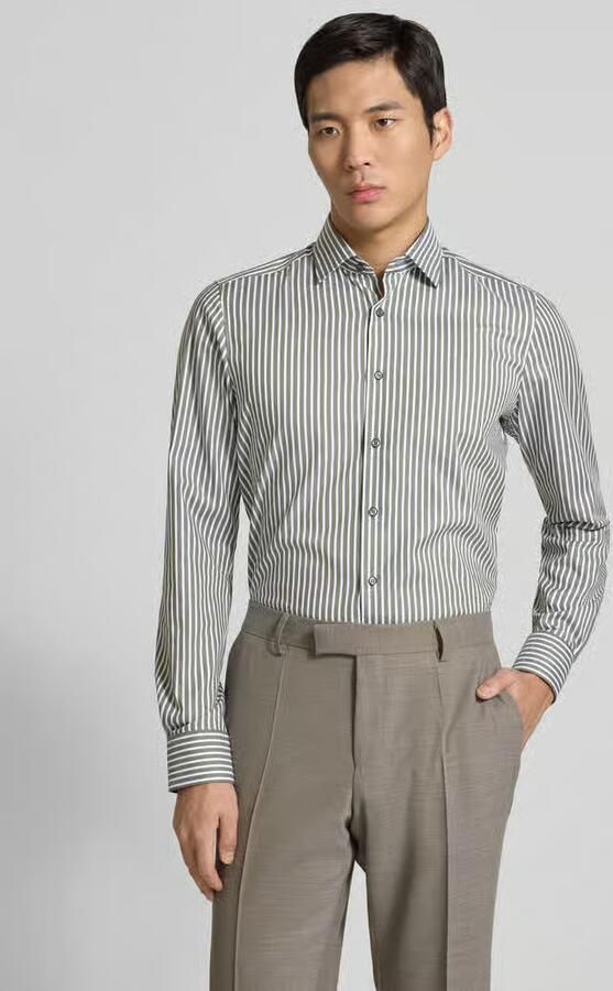 OLYMP Level Five Slim fit zakelijk overhemd van katoenmix met haaikraag - Foto 4