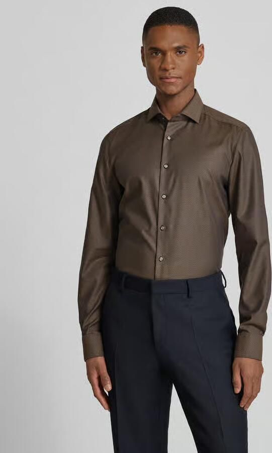 OLYMP Level Five Slim fit zakelijk overhemd van katoenmix met kentkraag - Foto 4