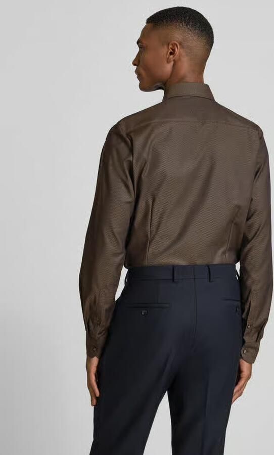 OLYMP Level Five Slim fit zakelijk overhemd van katoenmix met kentkraag