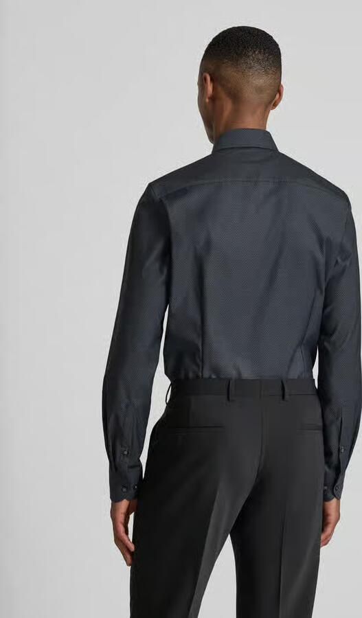 OLYMP Level Five Slim fit zakelijk overhemd van katoenmix met kentkraag