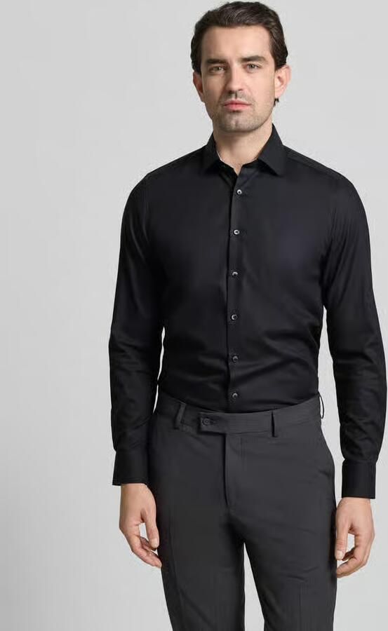 OLYMP Level Five Slim fit zakelijk overhemd van katoenmix met kentkraag - Foto 4
