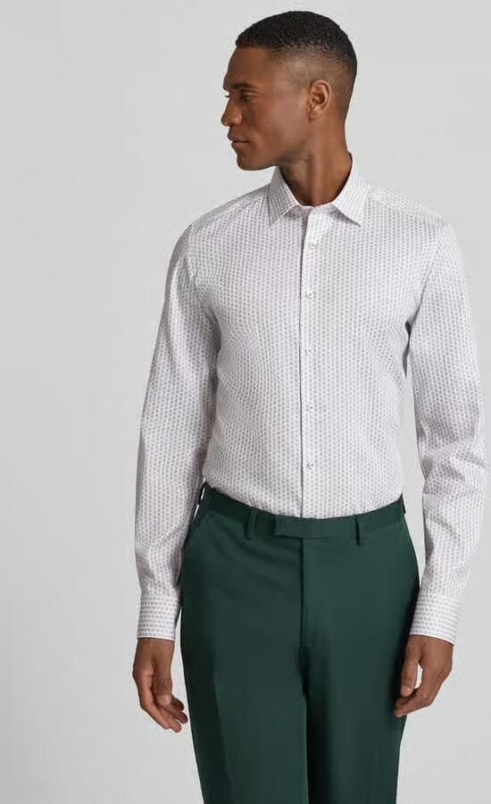 OLYMP Level 5 Slim fit zakelijk overhemd van katoenmix met Kentkraag - Foto 4