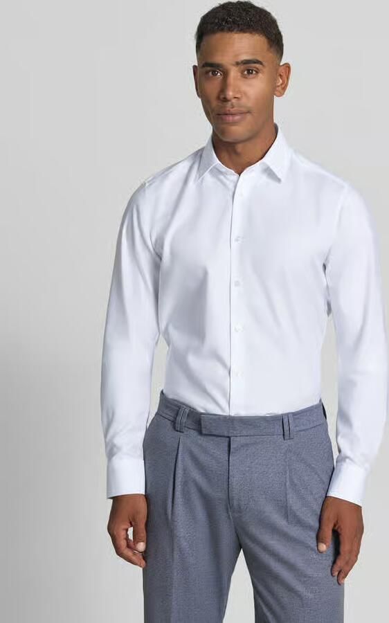 OLYMP Level Five Slim fit zakelijk overhemd van geweven twill met extra lange mouwen - Foto 3