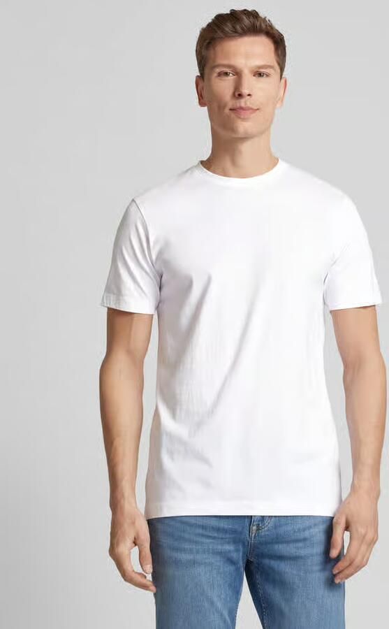 OLYMP Level 5 T-shirt met geribde ronde hals in een set van 2 stuks - Foto 10