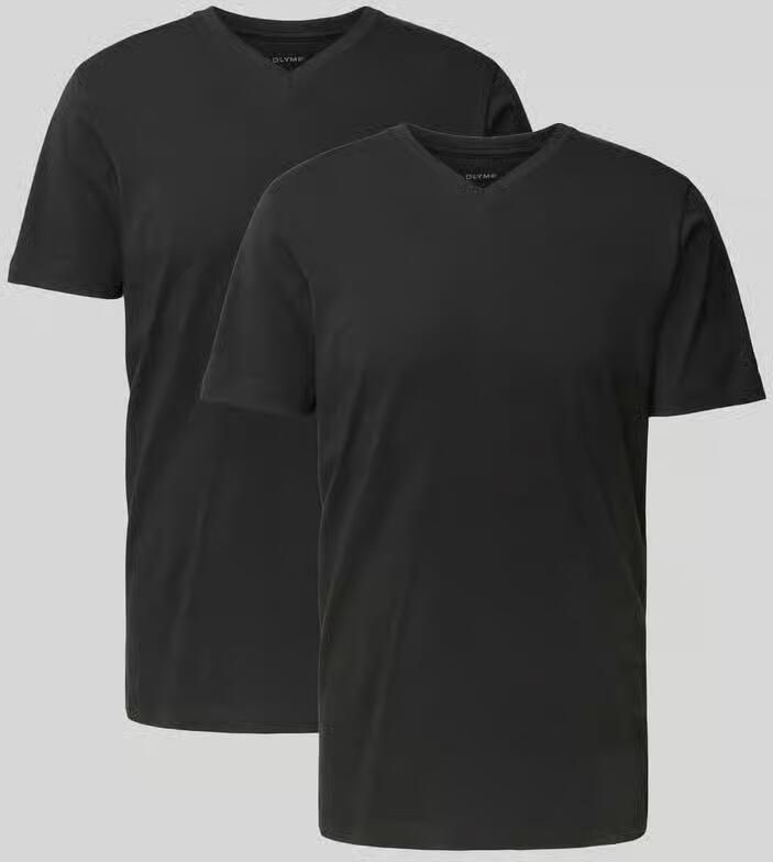 OLYMP T-shirt Casual met ton-in-ton logo-borduursel op de mouw (set 2-delig 2 stuks) - Foto 2