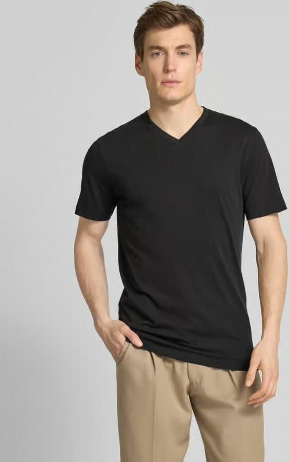 OLYMP T-shirt Casual met ton-in-ton logo-borduursel op de mouw (set 2-delig 2 stuks) - Foto 3