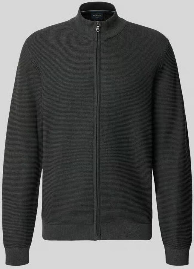 OLYMP Level Five Regular fit cardigan met opstaande kraag