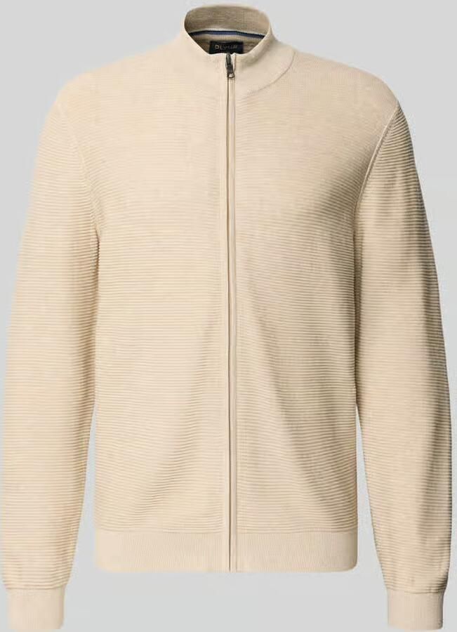 OLYMP Level Five Regular fit cardigan met opstaande kraag