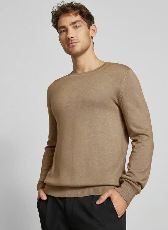 OLYMP Level Five Slim fit gebreide pullover met ronde hals