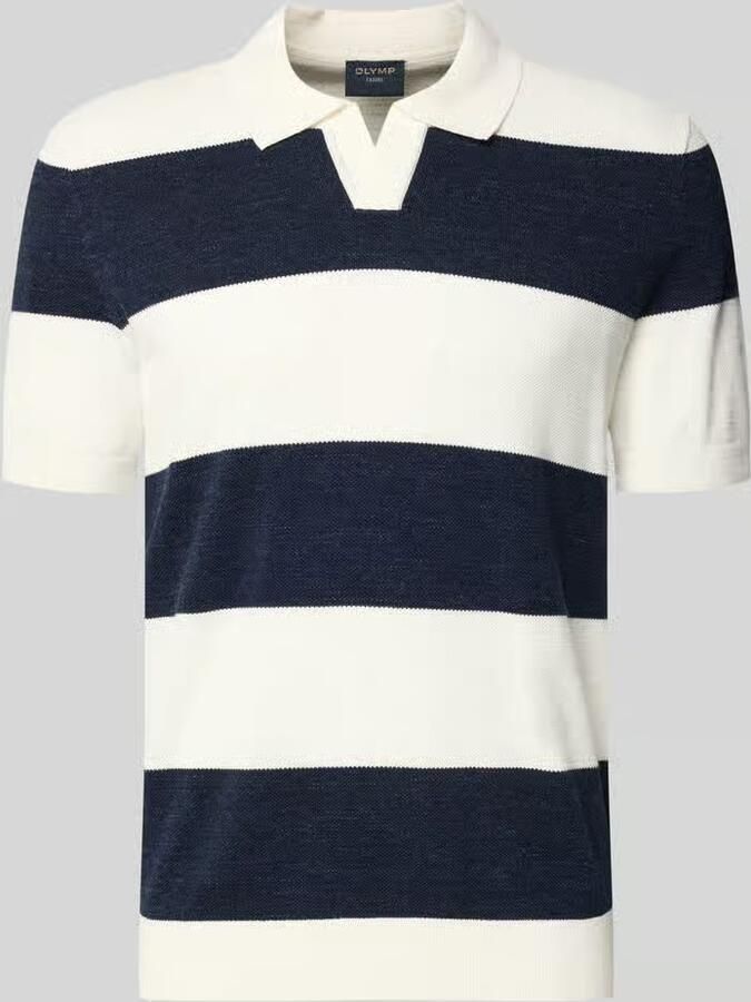 OLYMP Level Five Slim fit poloshirt van katoenmix in gebreide look - Foto 2