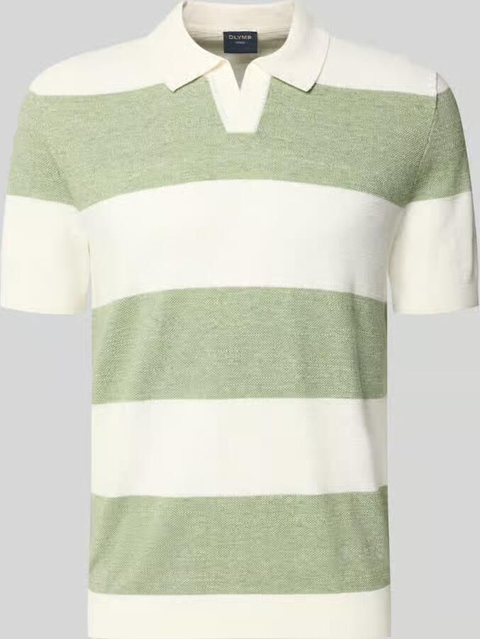 OLYMP Level Five Slim fit poloshirt van katoenmix in gebreide look - Foto 2